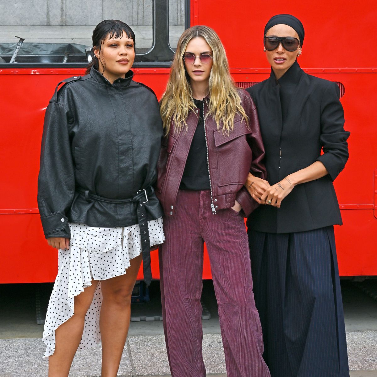 alva claire cara delevingne and adwoa aboah attend the topshop aw25 show in london