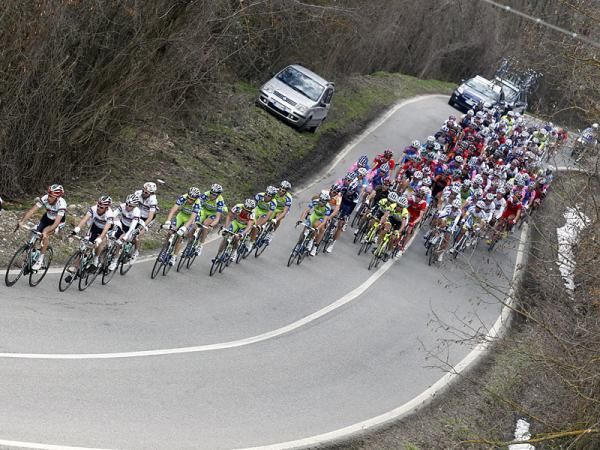 The peloton in action during stage three.
