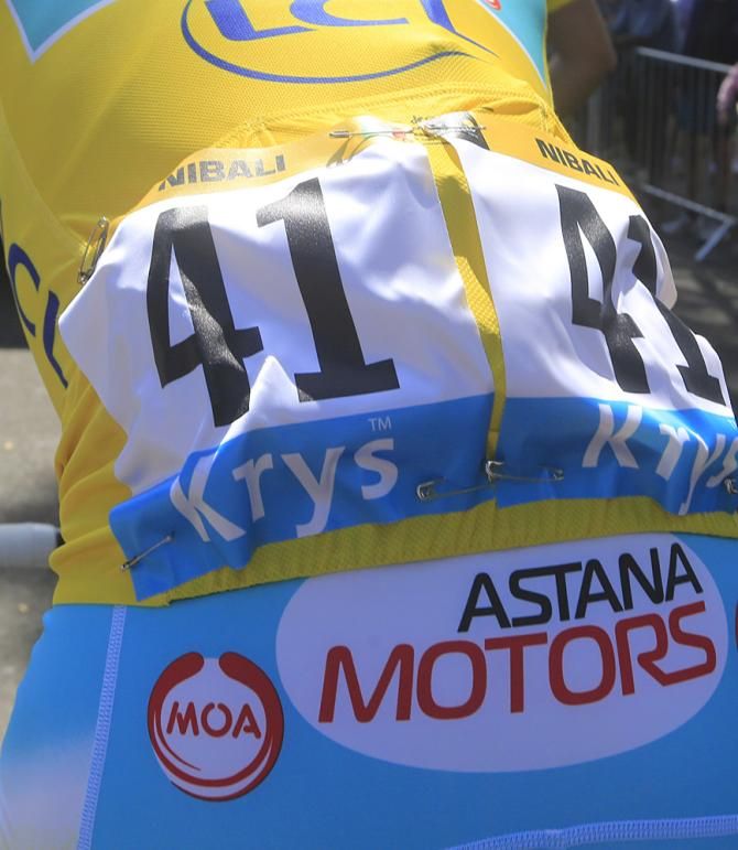 Vincenzo Nibali (Astana) in the maillot jaune