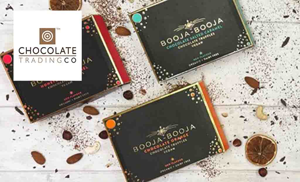 Chocolate Trading Co logo placed over booja booja chocolate 