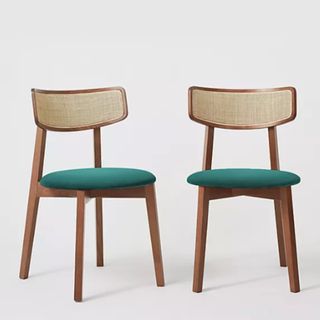Best dining chair mid century modern with teal cushionscut out