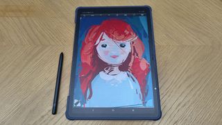 XPPen Magic Drawing Pad review; a drawing tablet with a doodle of a female character