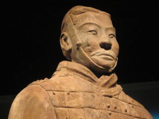 Shown here, one of nine Terracotta Warriors that was on display at the Terracotta Warrior exhibition at New York City's Discovery Times Square in 2012. China lets only 10 of the warriors leave the country at any given time.