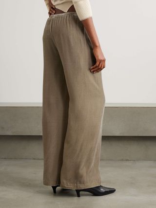 Velvet Wide-Leg Pants