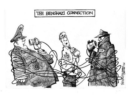 Political cartoon Benghazi CIA Pentagon