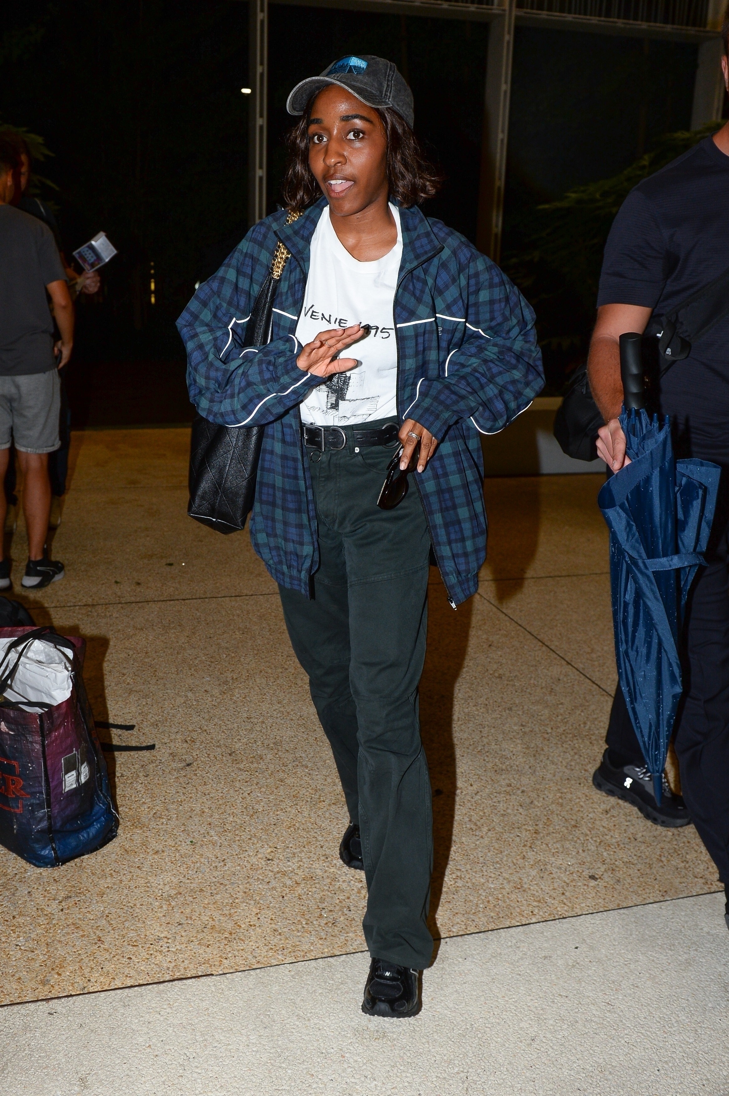 Ayo Edebiri at the Venice airport in August 2025.