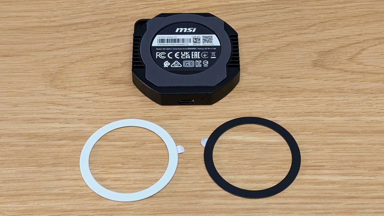 MSI Datamag portable SSD and magnetic rings