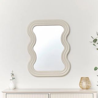 Melody Maison Taupe Wavy Framed Wall Mirror