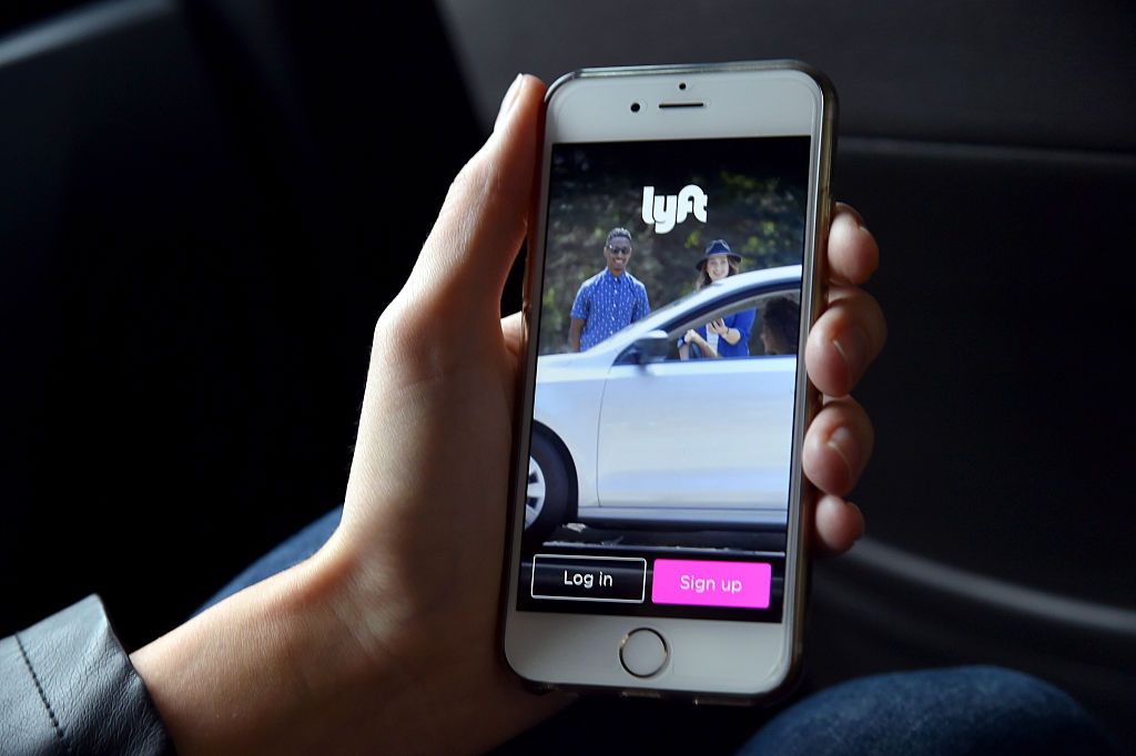 Lyft ride-sharing app.