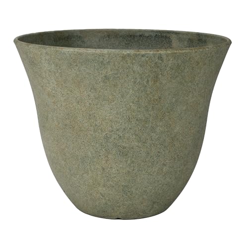 Classic Home and Garden by Growscape Honeysuckle Resin Planters - Lightweight Indoor &amp;amp; Outdoor Plant Pots - Uv-Resistant Plastic Flower Pots - Pot Planters for Flowers &amp;amp; Herbs (15" Fossil)