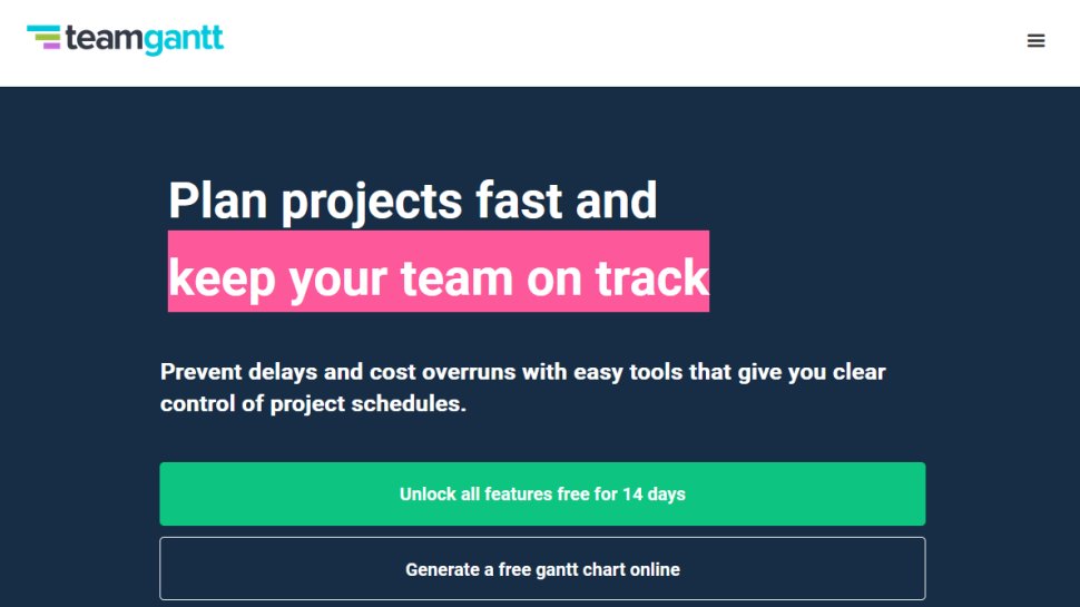 TeamGantt website screenshot (February 2026).