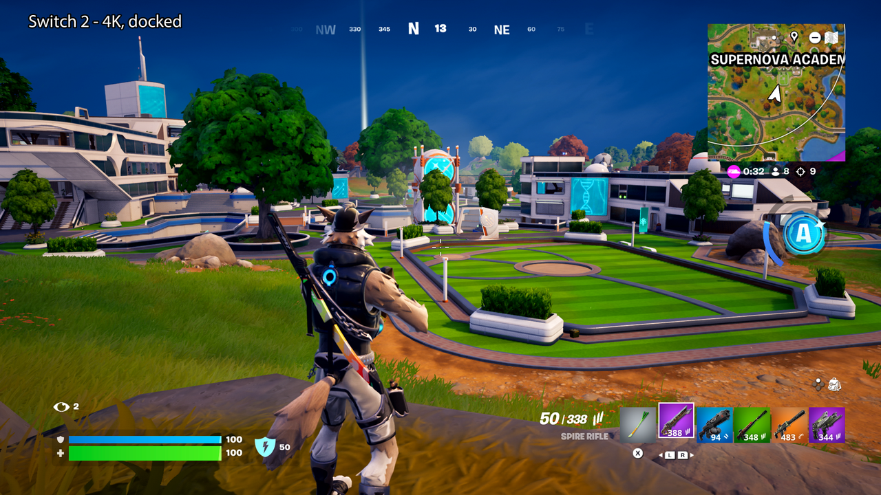 A view of Fortnite on the Nintendo Switch 2