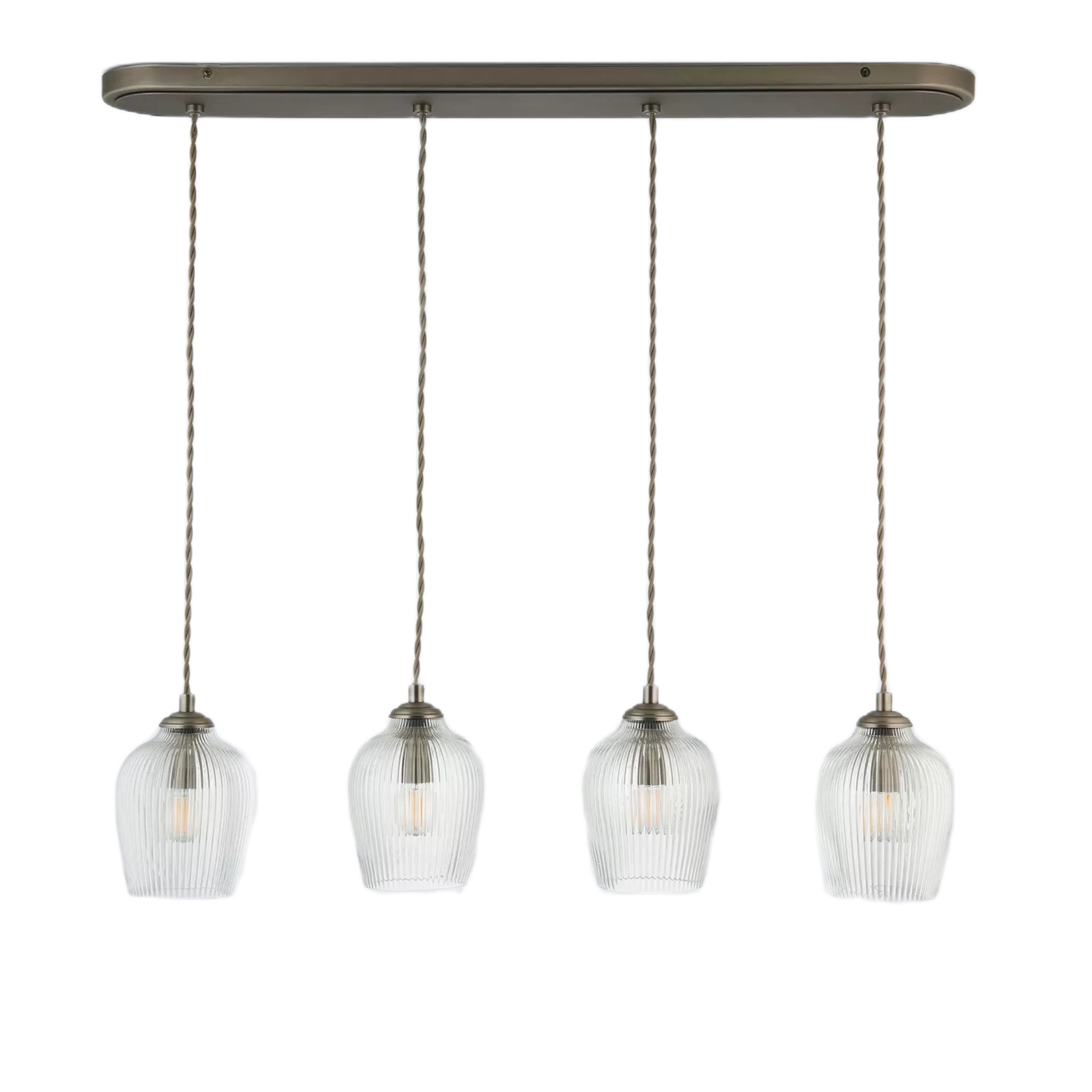 Fullbrook 4 glass shade over diner ceiling light