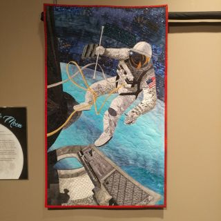 "Ed White" by artist Margaret Williams, as on display as part of the "Fly Me to the Moon" exhibit at the National Quilt Museum in Paducah, Kentucky.