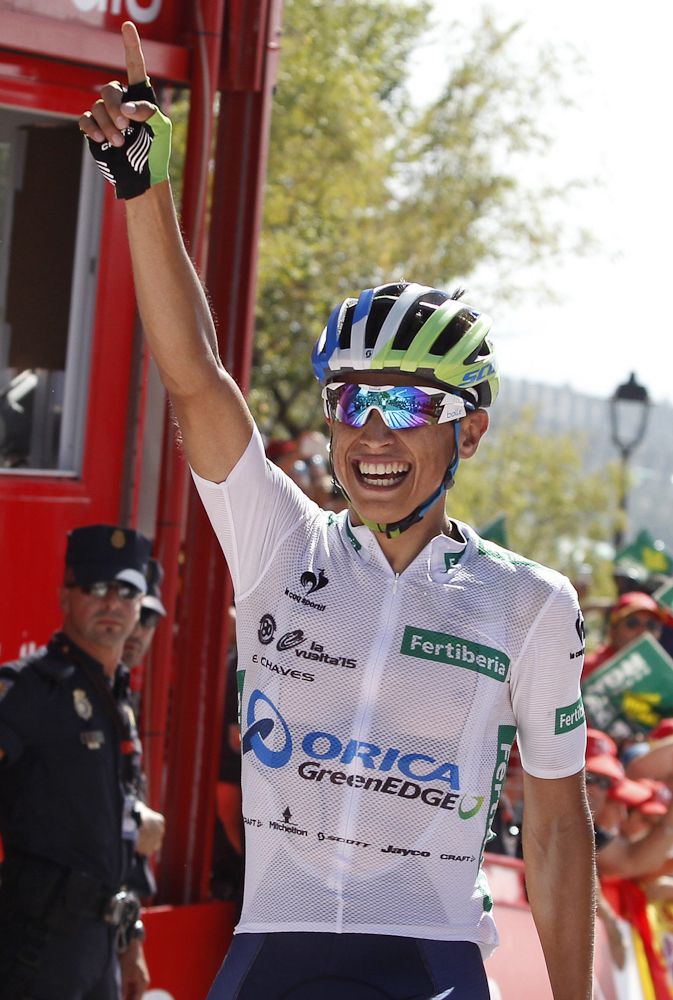 Esteban Chaves win sstage 6 of the 2015 Vuelta a Espana and reclaims the race lead.