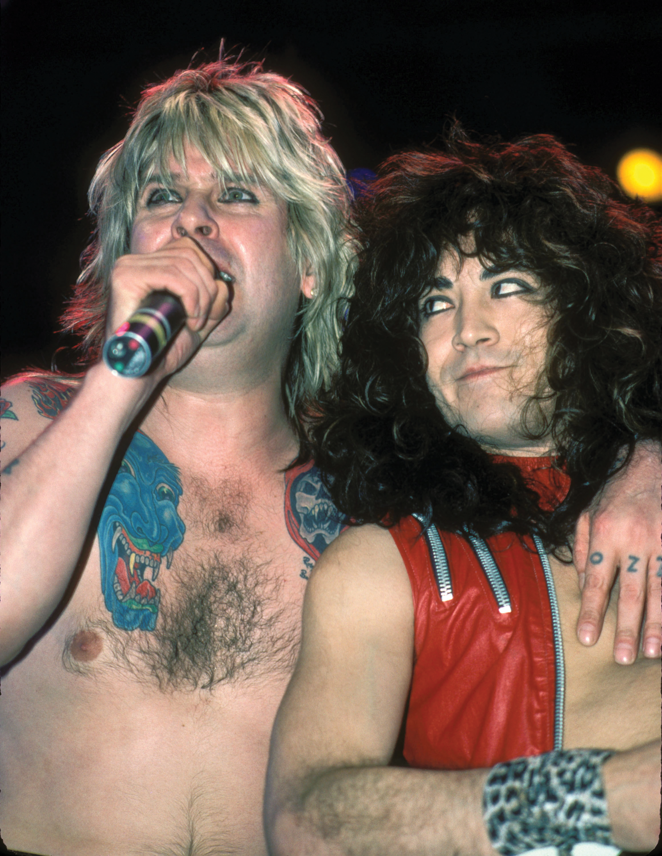 Ozzy and Jake E. Lee on stage