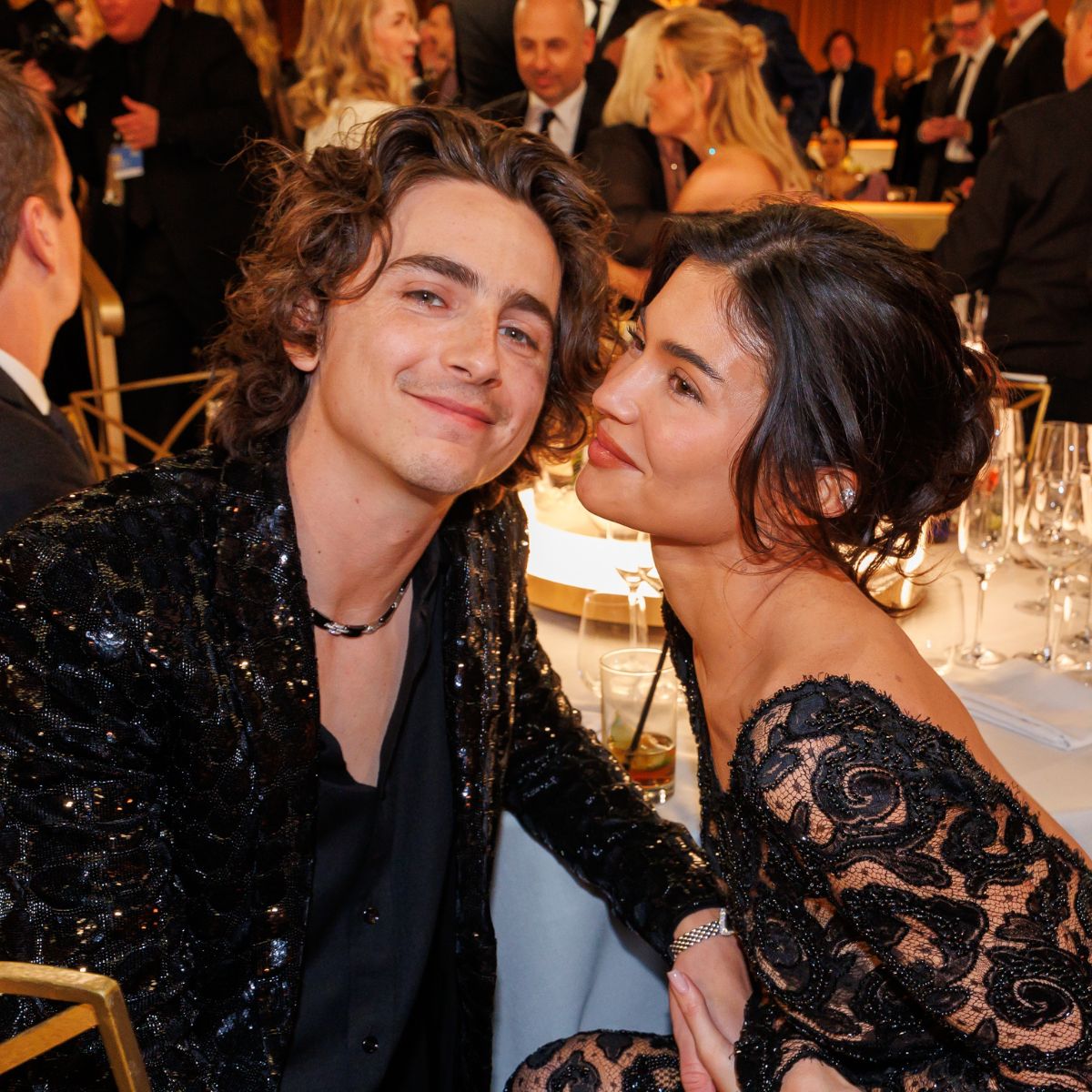 Timothée Chalamet and Kylie Jenner at the 81st Golden Globes