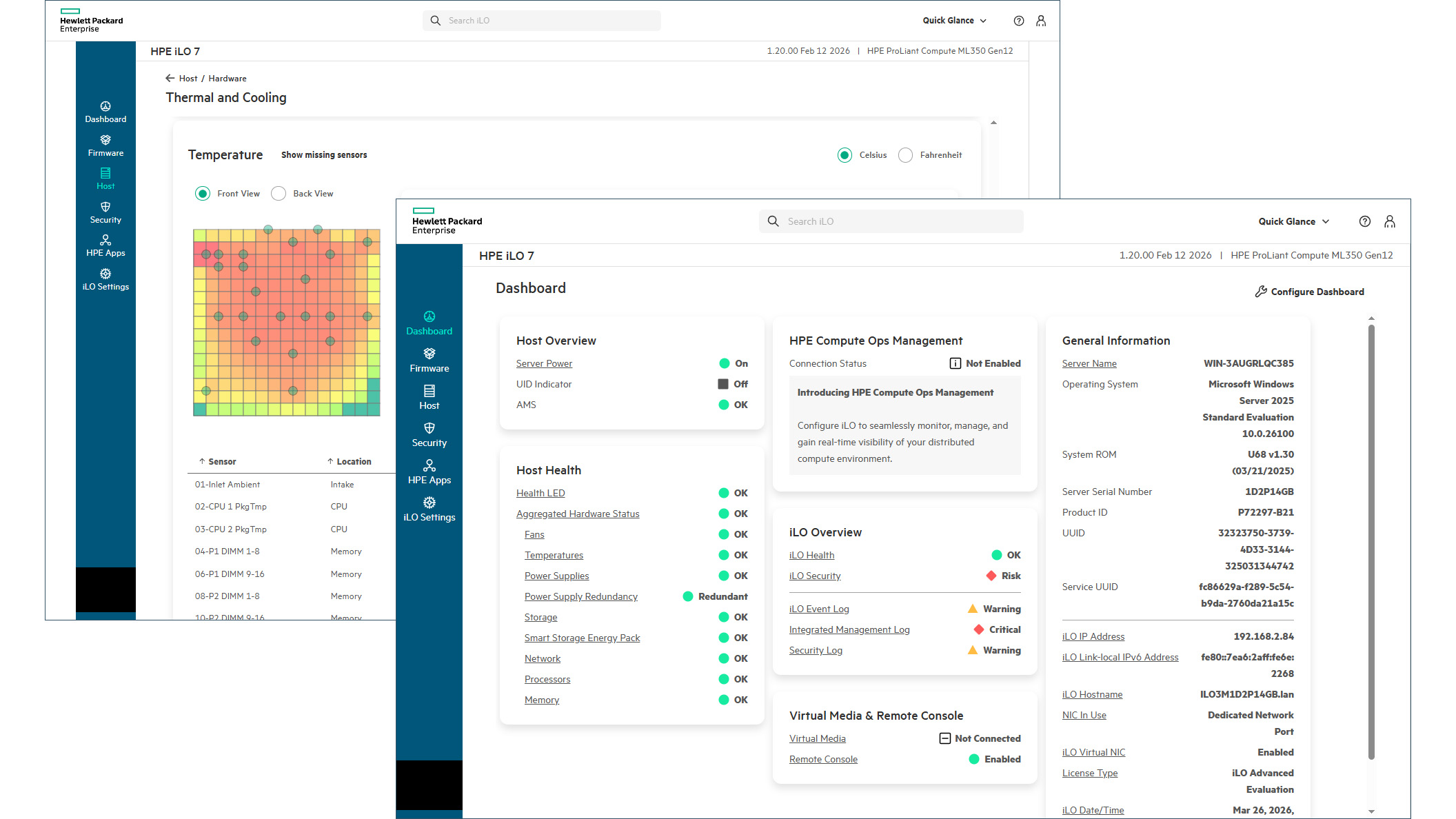The HPE ProLiant Compute ML350 Gen 12 interface