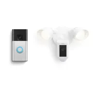 Ring Battery Doorbell with Ring Floodlight Cam Wired