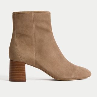 M&S Suede Block Heel Boots