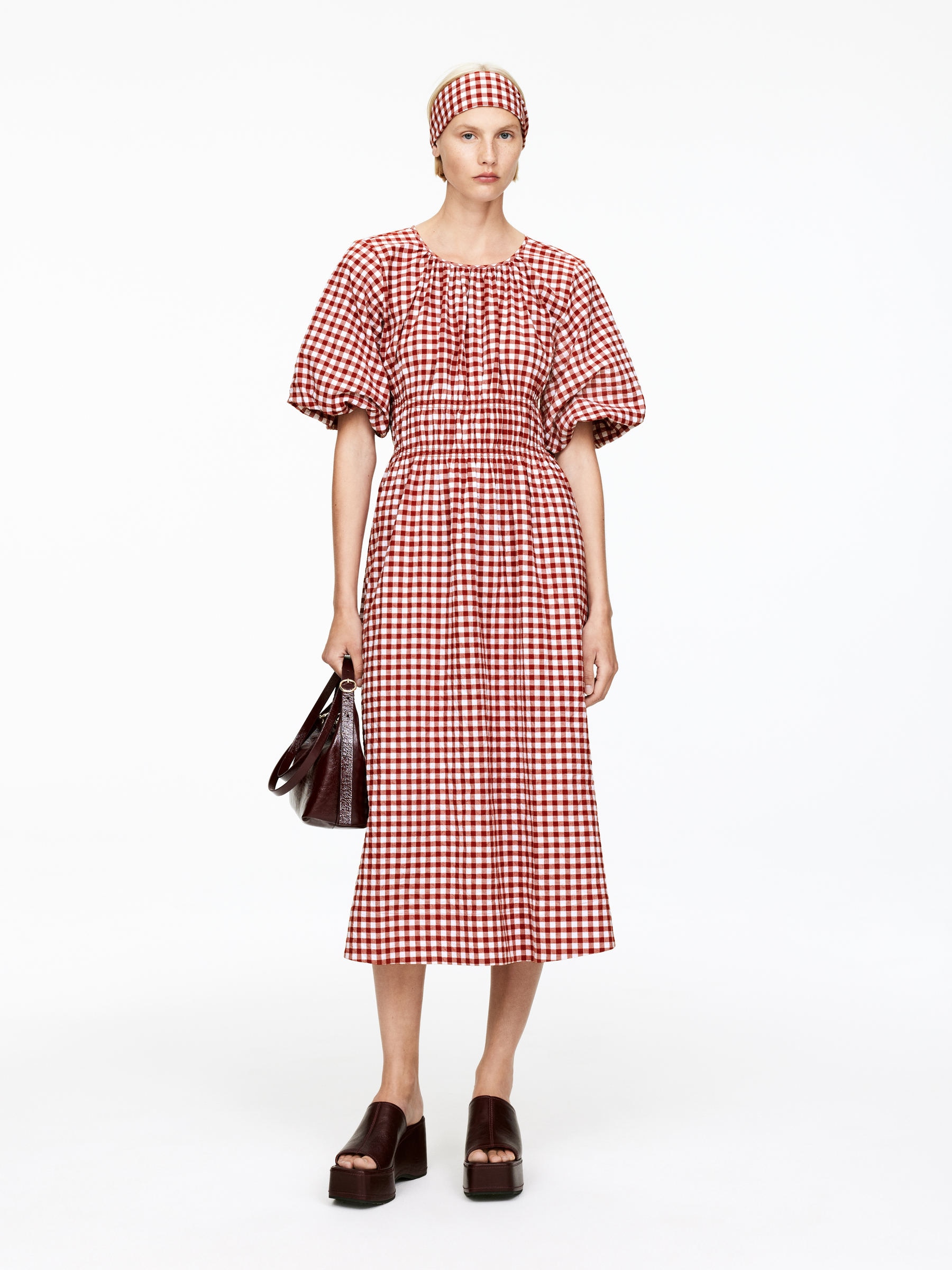 Gingham Dress – Rust/white – Women – Arket Gb