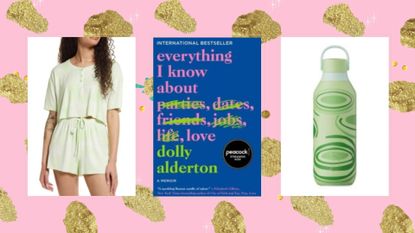 comp image of the best Christmas gifts for teenagers including a pair of pajamas, book by dolly alderton and chillys water bottle