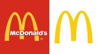 McDonald's textless logo before and after