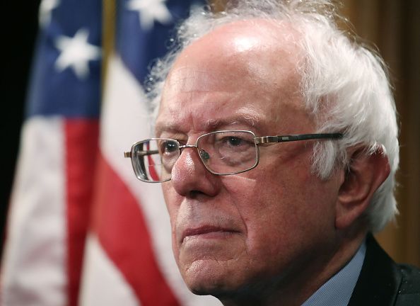 Bernie Sanders endorses Hillary Clinton at a rally. 