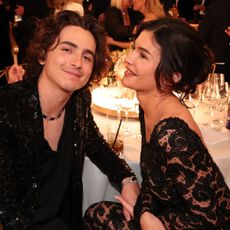 Timoth&eacute;e Chalamet and Kylie Jenner attend the Golden Globe Awards
