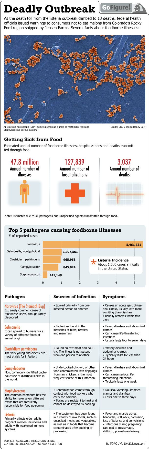 GoFigure today breaks down the statistics on listeria and other deadly bacteria in our food.