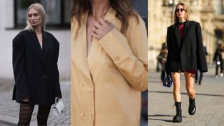 women wearing oversized blazers, one of last season's biggest trends