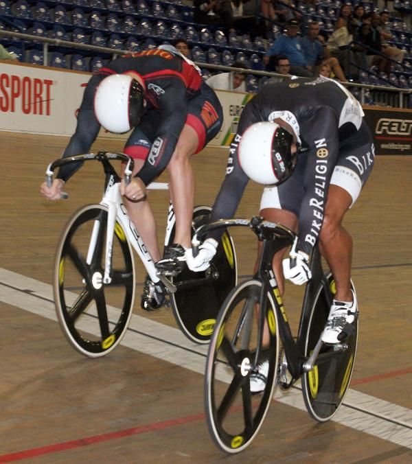 Giddeon Massie takes the Gold Medal at the line in the deciding Men's Match Sprint Final Ride.