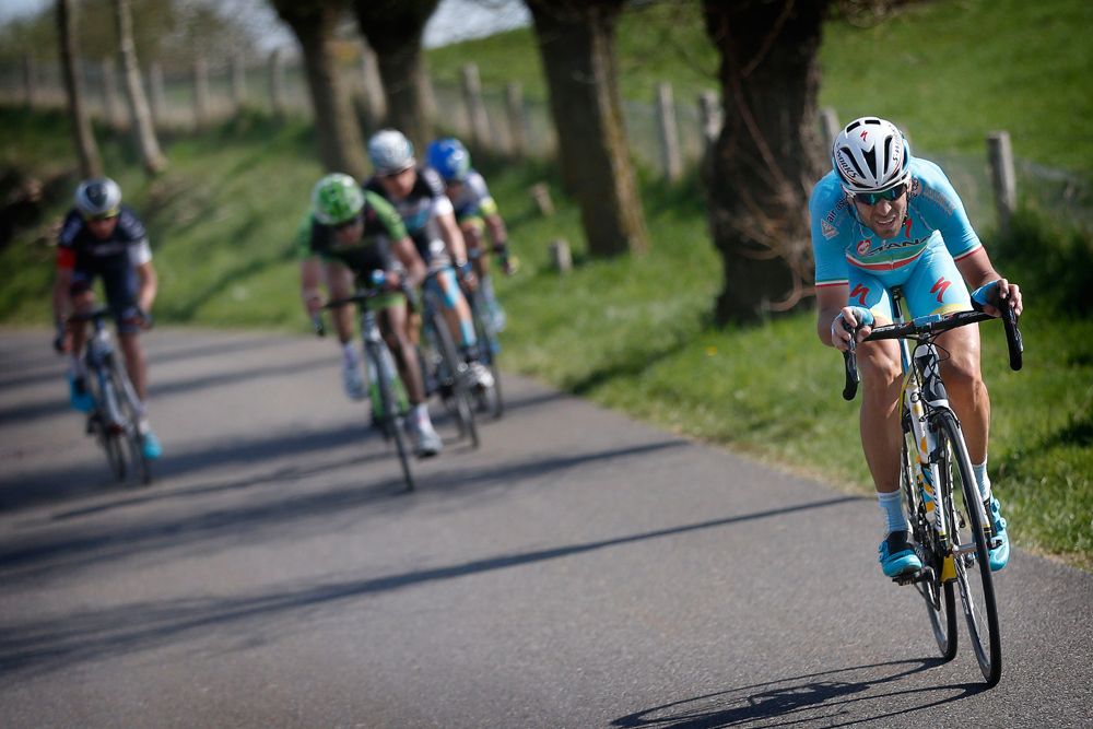Vincenzo Nibali (Astana) on the attack in Amstel Gold Race