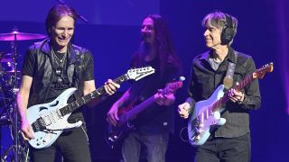 Steve Vai (left) and Eric Johnson perform onstage