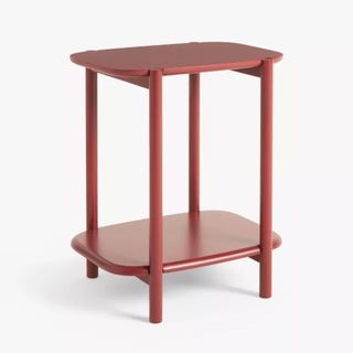 John Lewis Anyday Pebble Side Table in Deep Red on a white background