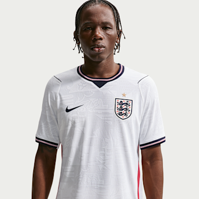 England 2026 Match Home Men's Nike Aero-Fit Football Authentic Shirt - White/speed Red/obsidian/obsidian - Size Xs