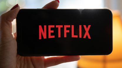 Netflix logo on smartphone