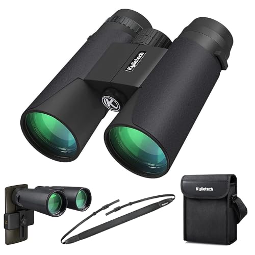 Kylietech High Power 12x42 Binoculars for Adults With Bak4 Prism, Fmc Lens, Fogproof & Waterproof Great for Bird Watching Travel Stargazing Hunting Concerts (smartphone Adapter Included)