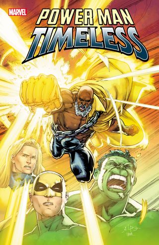 Cover art for Power Man: Timeless featuring Power Man and the Hulk.