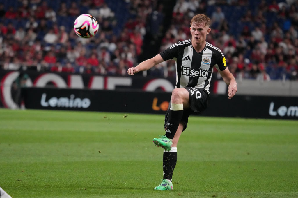 Newcastle United squad for 2024/25 SAITAMA, JAPAN - JULY 31: Lewis Hall of Newcastle United in action during the J.LEAGUE International Series 2024 powered by docomo match between Urawa Red Diamonds and Newcastle United at Saitama Stadium on July 31, 2024 in Saitama, Japan. (Photo by Hiroki Watanabe/Getty Images)