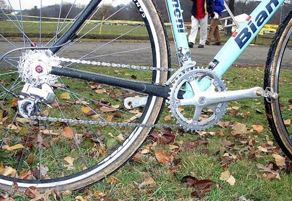 Hall chooses the tried but true Shimano Dura-Ace drivetrain,