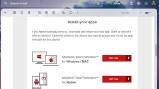 McAfee Total Protection email download link