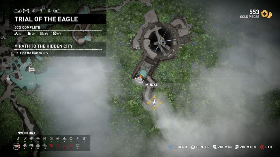 Kuwaq Yaku mural, relic, map and backpack locations Complete Shadow