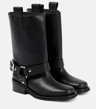 Faux Leather Biker Boots