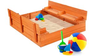 Folding lid sandpit