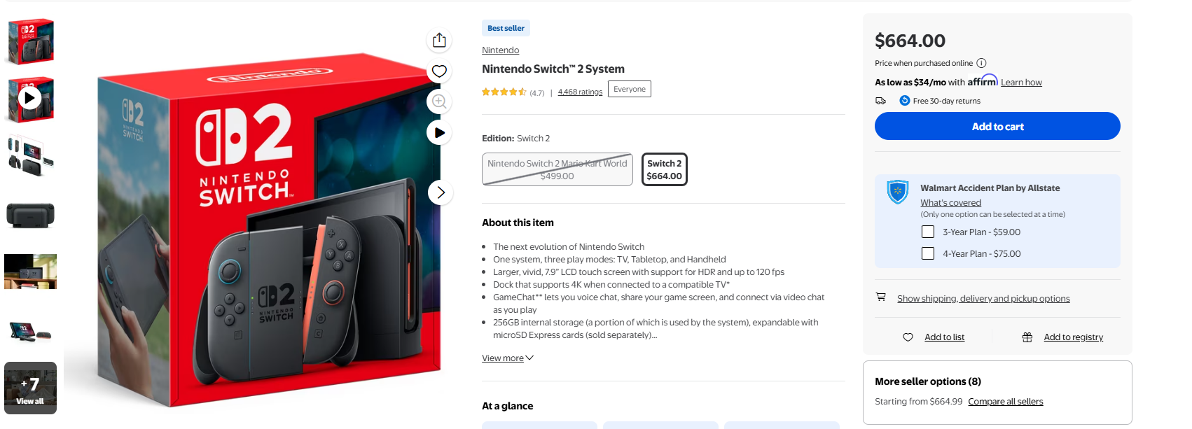 Walmart lack of Switch 2 stock 7-9-25