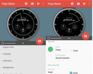 Pujie Black Watch Face options