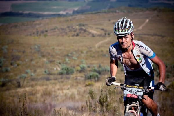 Burry Stander climbs on stage two