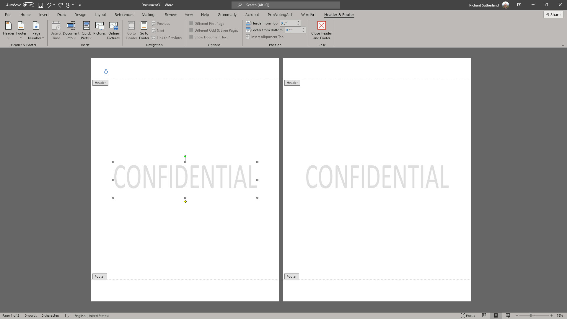 Screenshot of the method to remove a watermark in Word