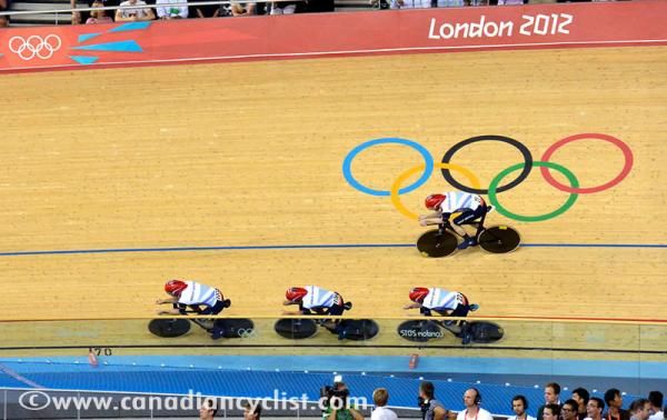 Brits on track to the team pursuit gold medal and another world record